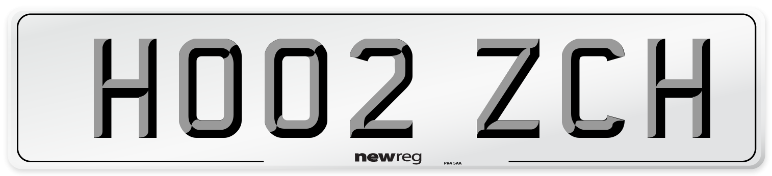 HO02 ZCH Number Plate from New Reg
